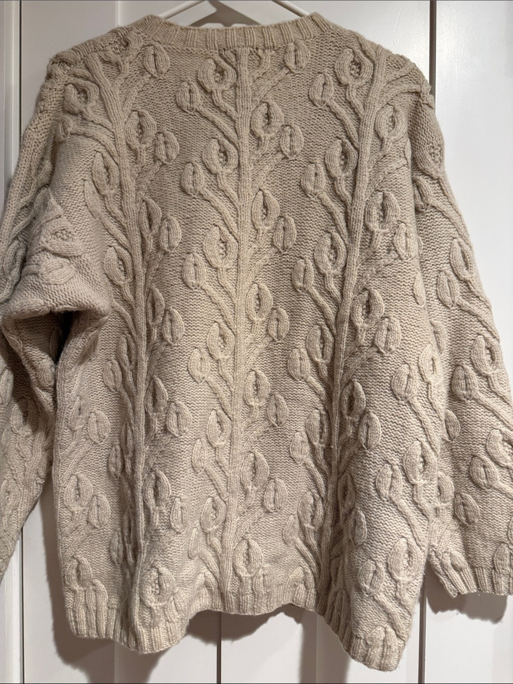 Vintage Banana Republic Cream Cable Knit Crewneck Sweater - Picture 5 of 6